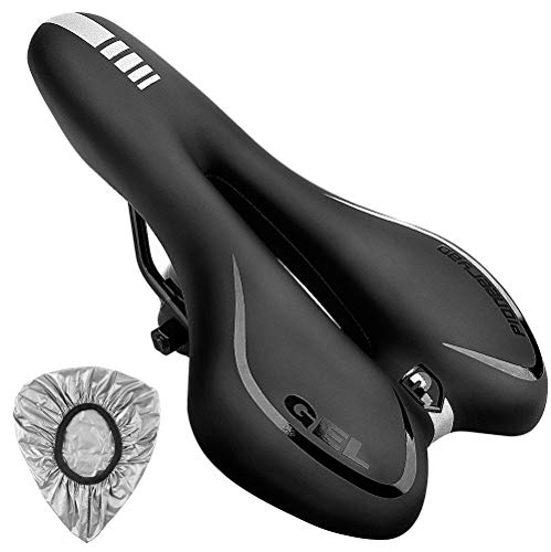 Selle De Vélo VOANZO - Coussin Mémoire Avec Zone De Relief Central - Pour VTT Et Vélo De Route - Taille 270x140mm
