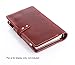 Genuine Leather Journal Writing Notebook, A6 Ring Binder Refillable Diary Notepads, Vintage Handmade Travel Organizer Agenda for Men Women - Wine