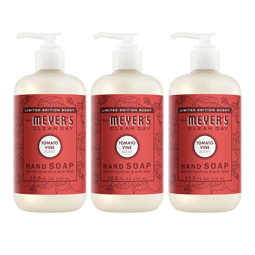Mrs. MEYERS CLEAN DAY Hand Soap Tomato Vine Scent 12.5 Fl Oz Bottle - 3 Pack