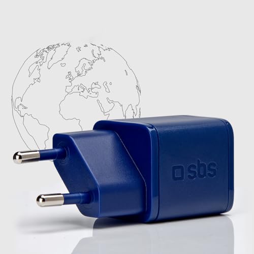 Sbs Caricabatterie Portatile Per Samsung, Iphone, Xiaomi, Oppo, Caricatore Gan Rapido Da 20W Per Smartphone E Tablet, Caricabatterie Power Delivery Veloce E Sicuro Con USB-C, Blu - 4