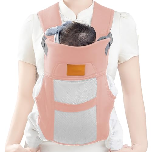 Carrier para el pecho del bebé, asiento portabebés con correas ajustables, ayuda horizontal ergonómica transpirable con reposacabezas ajustable para paseos por la naturaleza, paseos por la naturaleza