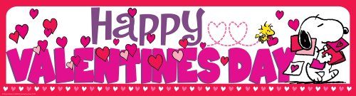 Eureka Classroom Banners, Peanuts Valentine's Day - Horizontal