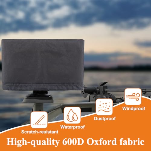 Image of Fishfinder Cover 3-10in,Depth Finder Oxford Fabric Waterproof Protection Accessories,for Hummingbird Lowrance Models,Protects Your Screen and Device from Sun Adverse Weather Damage Fishing