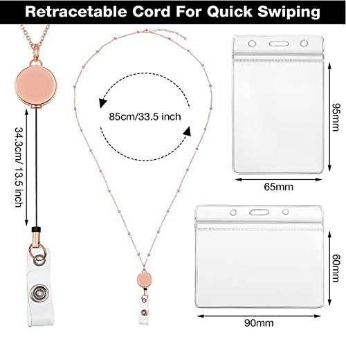 BYBYCD Com porta-cartões de identificação, cordão de contas DIY para funcionários, enfermeiras, clip