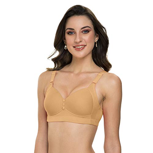 Image of Tweens Lite Wite - Minimiser Medium Padded Cotton Lycra Bra (Plus Size) - Triple Hook - Full Coverage - Wirefree - Seamless T-Shirt Bra