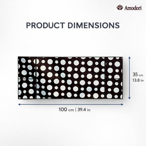 Image of Microwave Oven Top Cover 35x100 cm | Wipe Clean Fabric | 4 Utility Pockets (Polka-12)