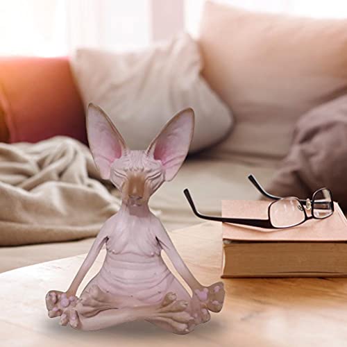 Estatua Gato Sphynx Meditando 8x4 cm Decoración Hogar miniatura 4