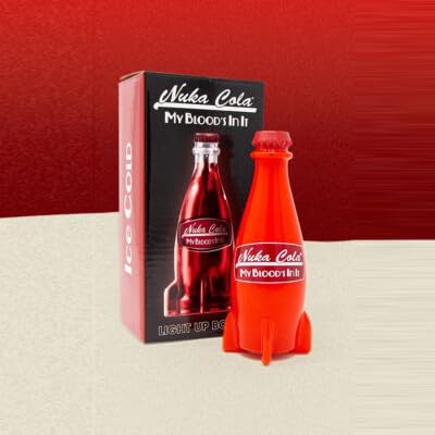 Nuka-Cola My Blood's In It Miniature Light Up Glowing Rocket Bottle Statue Figure Lamp
