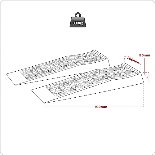 Sealey CAR3000LR Auto-Rampen, niedriger Einstieg 1,5 Tonnen Kapazität pro Rampe 3 Tonnen Kapazität pro Paar