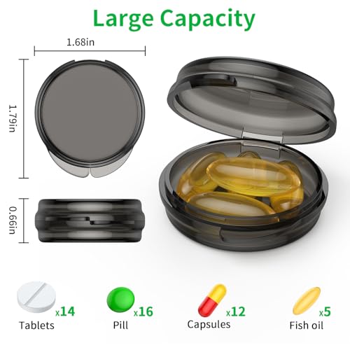 Image of Small Pill Box, (8 Pack) Travel Pill Case Portable Daily Pill Organizer Mini Medicine Storage Container for Pocket Purse Cod Liver Oil Storage Box Earplug Case