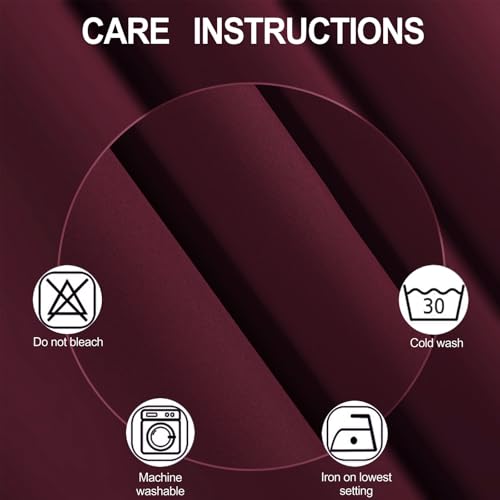 Image of LEMOMO Burgundy Red Blackout Curtains 42 x 54 Inch Length Set of 2 Panels Grommet Bedroom Curtains for Living Room