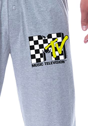 MTV Mens' Music Television Checkered Vintage Logo '80s Sleep Pajama Pants3