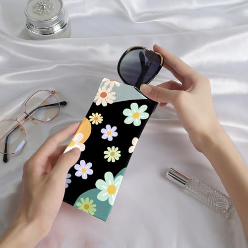 Image of Anikathy 2Pcs Sunglass Eyeglass Glasses Case Soft PU Leather with Cleaning Cloth Portable Glasses Pouch Bag for Men Women