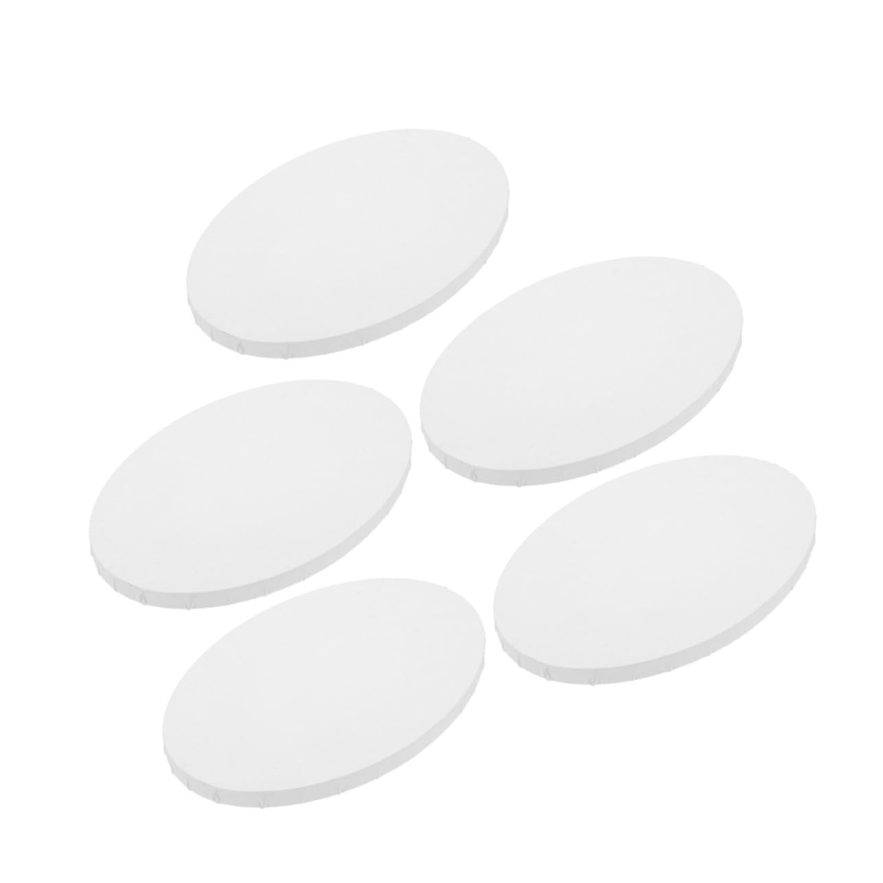 Toiles Ovales à Peindre 5 Pcs pour Débutants, Cadre en Bois