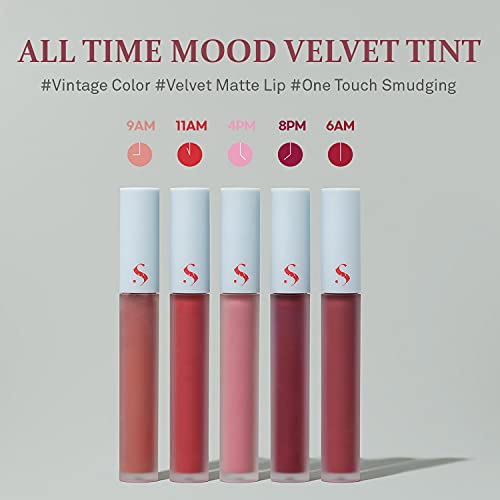 Saat Insight All-Time Mood Velvet Tint 4G (11Am) - Velvet Matte Highly Pigmented Lip Stain For Smudge-Proof And Lasting Lip Makeup, Moisturizing Lip Gloss For Dry And Flaky Lips #TOP3