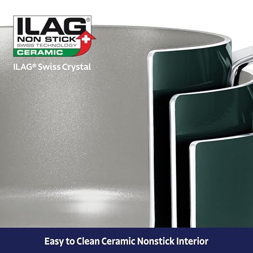 Image of Tramontina Ceramic Non Stick 6-Piece Nesting Sauce Pan Set - Teal