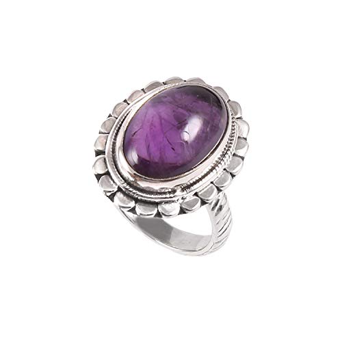 Bague améthyste en argent 925 sterling turc de qualité fine t52.75