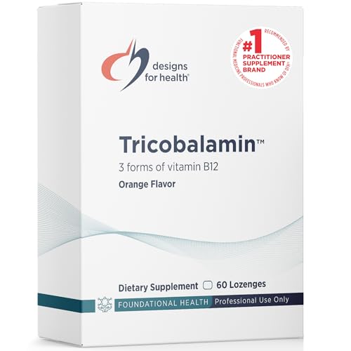 Designs for Health B12 Tricobalamin Lozenges - 3000mcg Triple B12 Quick Dissolve Tablets with Methylcobalamin Adenosylcobalamin + Hydroxocobalamin - Natural Orange Flavor (60 Lozenges)