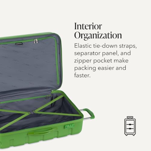 Image of SwissGear 7366, Green, Checked-Large 27-Inch, Signature Hardside Expandable Luggage With Spinner Wheels