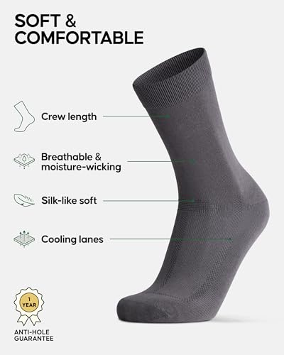 Image of DANISH ENDURANCE Crew Dress Socks, Viscose From Bamboo, 3 & 6-Pack