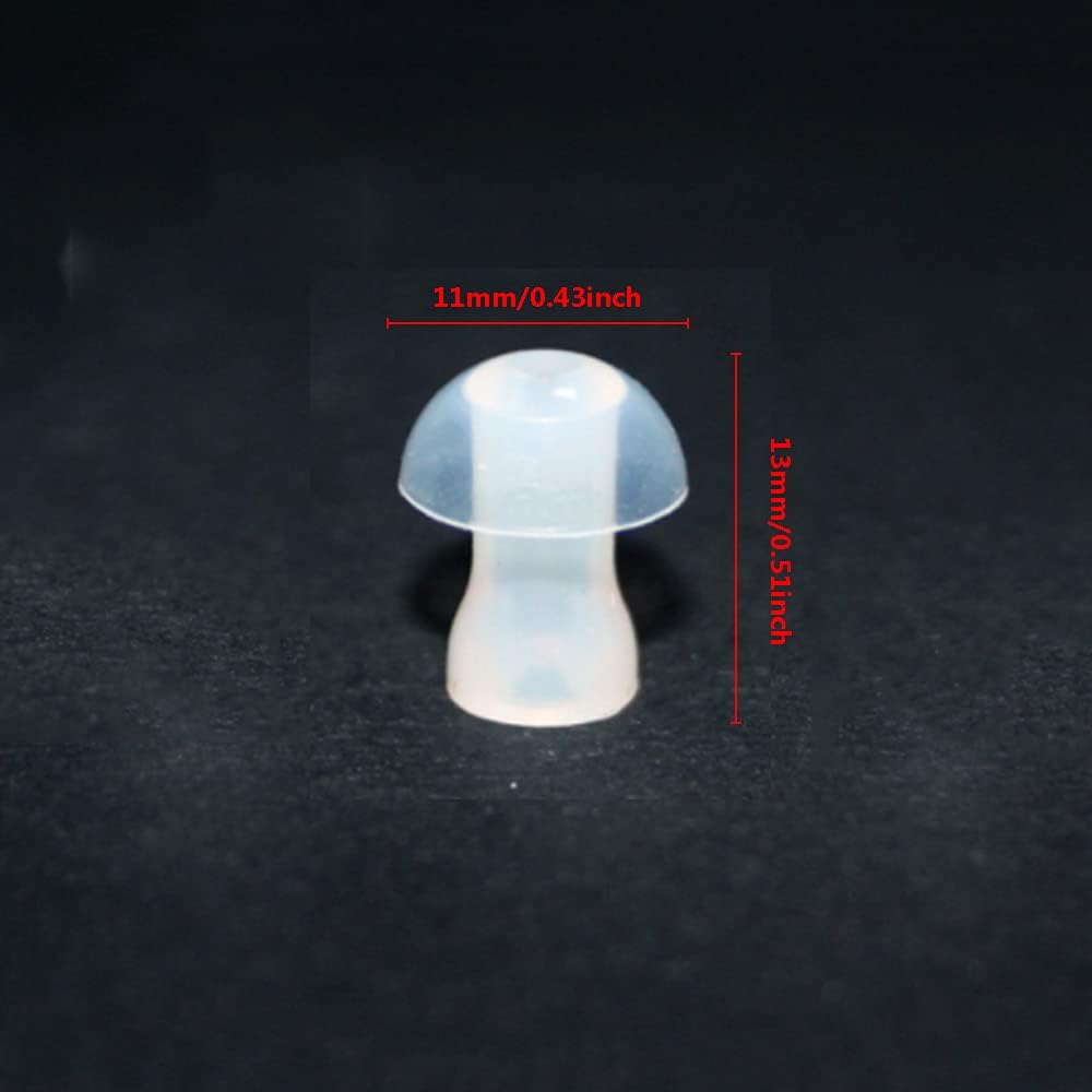 TopHomer 6 Pcs Hearing Aid Domes Universal Domes for Hearing Aid Earbud Tip Replacement, Transparent Soft Silicone Hearing Aid Domes (M)