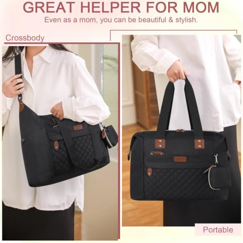 Image of Pritent Diaper Bag - Baby Diaper Bag Waterproof Large Maternity Travel Baby Bag for Mom and Dad