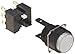 Omron A165-TWM-2 Projection Type Pushbutton and Switch, Solder Terminal, IP65 Oil-Resistant, 16mm Mounting Aperture, Non-Lighted, Momentary Operation, Round, White, Double Pole Double Throw Contacts