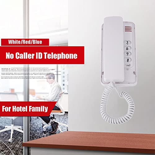 Teléfono de pared retro con funciones básicas blanco miniatura 2
