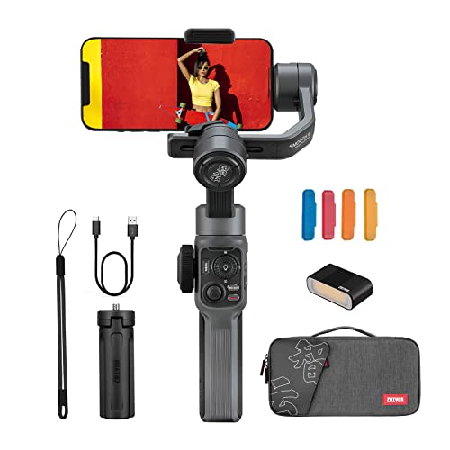 ZHIYUN Smooth 5 Combo Gimbal Stabilizer: Professional 3-Axis Handheld Gimble Stabilizer with Grip Tripod LED Fill Light for Smartphone Cell Phone iPhone 13 Pro Max Video Kit,Black ZHIYUN Smooth 5 Combo Gimbal Stabilizer: Professional 3-Axis Handheld Gimble Stabilizer with Grip Tripod LED Fill Light for Smartphone Cell Phone iPhone 13 Pro Max Video Kit,Black