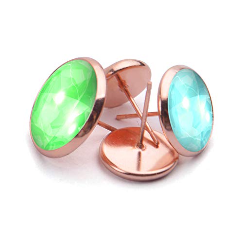 Aylifu 40Pcs 4 Size(8Mm/10Mm/12Mm/14Mm) Earring Cabochon Setting Post Tray Round Copper Stud Earring And 40Pcs Bullet Earring Backs For Diy Jewelry Making,Rose Gold #TOP4