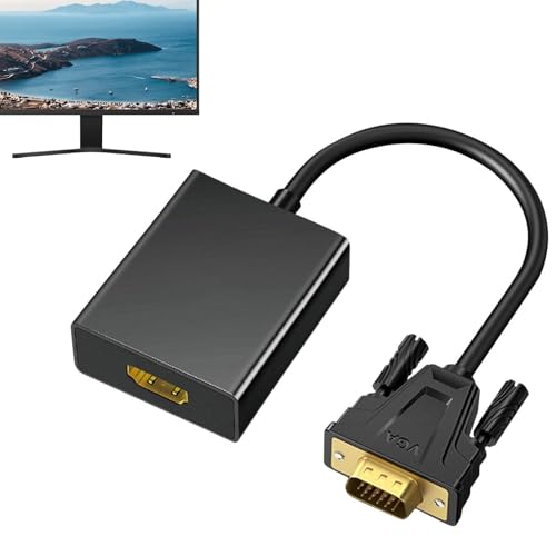 Monitoree el adaptador VGA a HD, VGA a Cable del adaptador HD | Video Pantalla computadora portátil VGA a transición HD,Conversión de alta definición, cable convertidor de monitor para HDTV, proyector