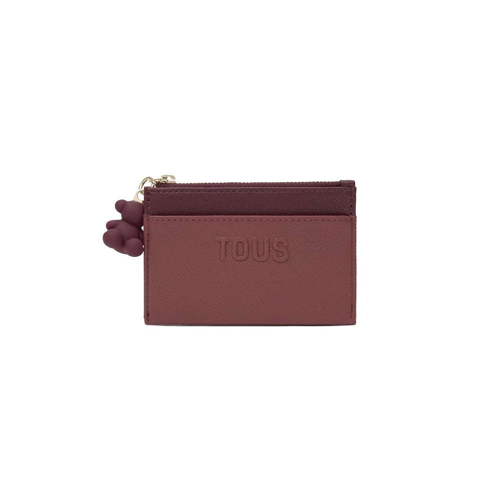 TOUS Audree Saffiano 2002361521 bordowy portfel na karty
