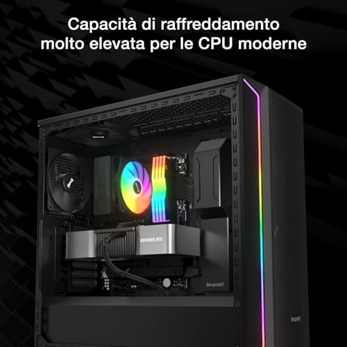 Pure Rock 3 LX dissipatore, capacità di raffreddamento molto elevata, 4 heatpipe da 6 mm ad alte prestazioni e tecnologia HDT, ventola Light Wings LX 120mm PWM, design elegante e moderno - Alimentatore - Immagine 1