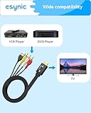 eSynic Upgraded AV to HDMI 1080P Converter with Aspect Switch 4:3/16:9 Composite CVBS RCA to HDMI Adapter for VCR, VHS, DVD ect, NTSC/PAL Support, Built-in RCA HDMI &USB Cable (Male to Male) - Image 4