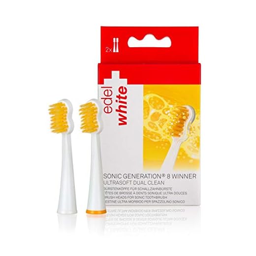 edel & White edelwhite Ersatzbürsten für Schallzahnbürste Sonic Generation 8 Winner, elegante weiße Bürstenköpfe, ultraweich, Dual Clean, 2 Stück 100-191 Ersatzbürstenköpfe