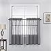Rooney Luxury Kitchen Curtains 36 Inch Length Linen Textured Bathroom Window Curtains Short Cafe Curtains for Small Window Treatment 2 Grey 27 in x 36 in (W x L)