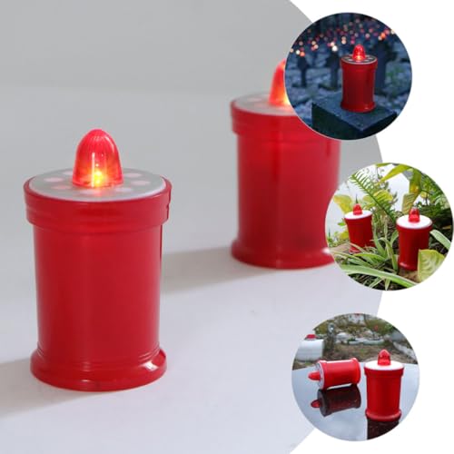 Velas LED rojas para recordar a tus seres queridos en el cementerio 3
