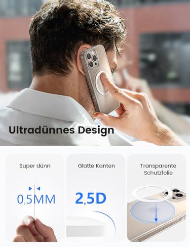 Lamicall 4 Stück für MagSafe Ring Aufkleber Metallring - [Stabil & Ultradünn] Selbstklebender Magnetring für Handyhülle, Metall Magnet Ring für iPhone 17 16 15, MagSafe-Zubehör (Nicht Magnetisch) 4