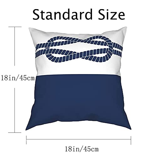 Throw Pillow Covers 18 x 18 Set of 4 Nautical Rope Pillow with Anchor Maritime Nautical Square Pillow Cushion Cases,Modern Decorative Pillow Covers for Couch Sofa Bedroom Car - Image 7