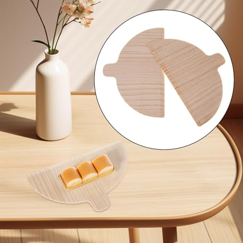 Bothyi 2 Pieces Pizza Peel Pizza Baking Accessories Half Round Baking Tool Solid Wood Pizza Board Pizza Oven Special Tool for Cheese - Thumbnail 4