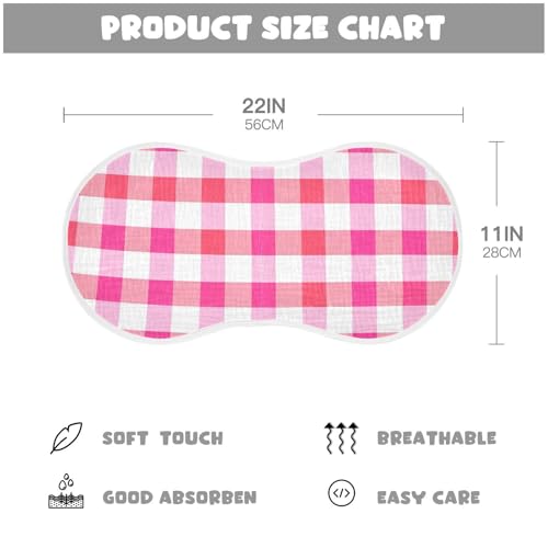 2 Pack Baby Burp Cloths, Soft Absorbent Burping Cloths for Babies, Cotton Milk Spit Up Rags, Large Size for Newborns, Baby Boys and Girls (Red Gingham Check)4