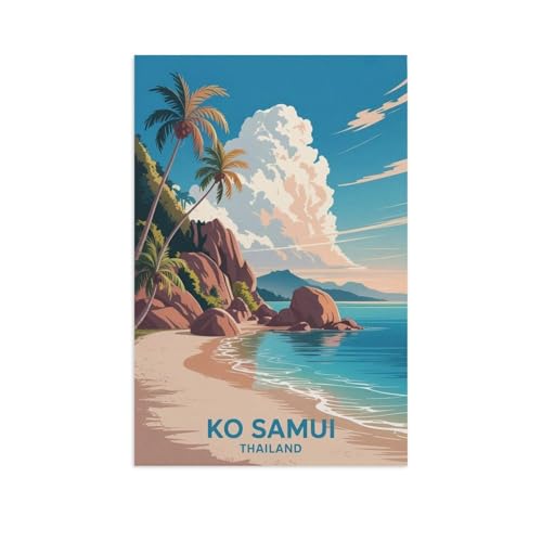 Poster Ko Samui vintage 60x90 pour habiller un mur vide avec élégance