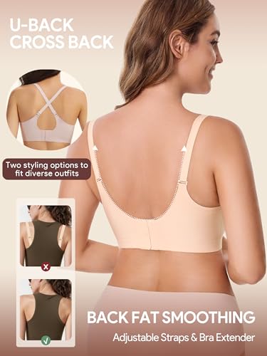 HBselect Still BHS ohne Bügel Seidig Schwangerschaft Mutterschaft BHS Umstands Nahtlos mit zusätzlichen BH-Verlängerung Schlaf BH für Damen A XL