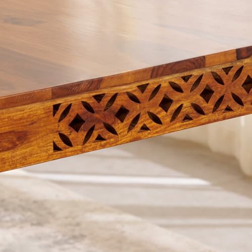Image of Sheesham Wood Dining Table (57 * 34 * 30 inch) | Multi-Purpose uses Home and Office Desk | Dining Room Furniture | Wooden 6 Seater Dining Table |