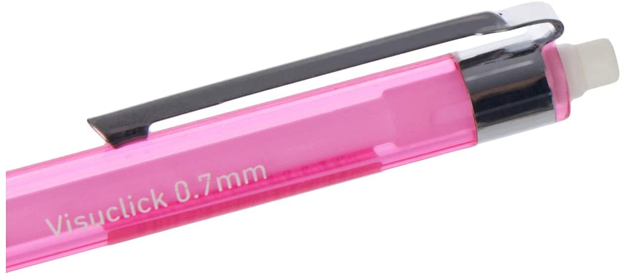 rOtring Visuclick Zestaw gumek do ołówków mechanicznych, 2B, 0,7 mm, różowy