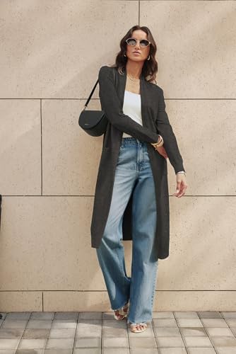 Image of GRACE KARIN Essential Solid Open Front Maxi Long Knitted Cardigan Sweater for Women