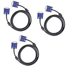 3Pack VGA to VGA Cables,10Ft HD15 Male to Male Cable for TV Computer Monitor Cable with Blue Connector