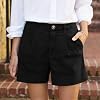 Yaoeye Shorts de Lino para Mujer, Veraniegos, Casuales, Tipo Chino, Cintura Alta, Bermuda, Elegantes, de Pata Ancha, con Bolsillos 4