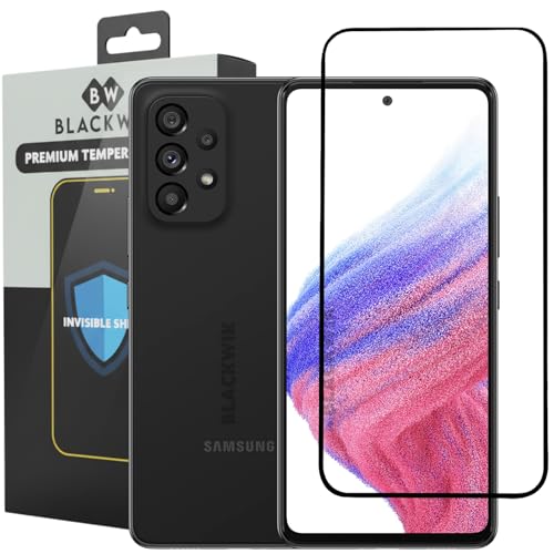Image of Blackwik Tempered Glass Screen Protector for Samsung Galaxy A53 5G / A52S / A52 / A51 / M31S / S20 FE with Edge-To-Edge Protector Coverage | Easy Installation Kit (Black)