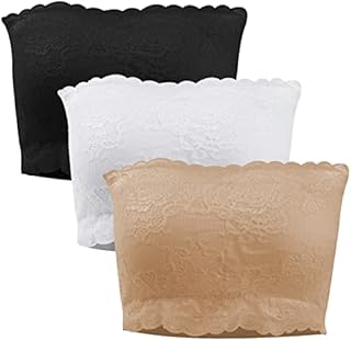 NEUYILIT Strapless Bras for Women, Bandeau Bra Padded Tube Top Stretch Basic Color Soft Bralette for Leisure Time